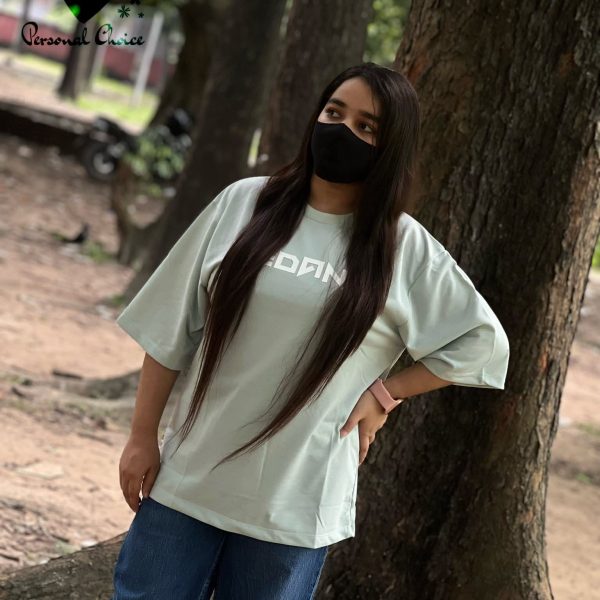 Premium Cyan Blue Color Drop Shoulder t-shirt for Women