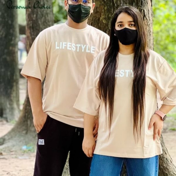 Premium Off-White Color Drop Shoulder t-shirt for Men and Women couple t-shirt