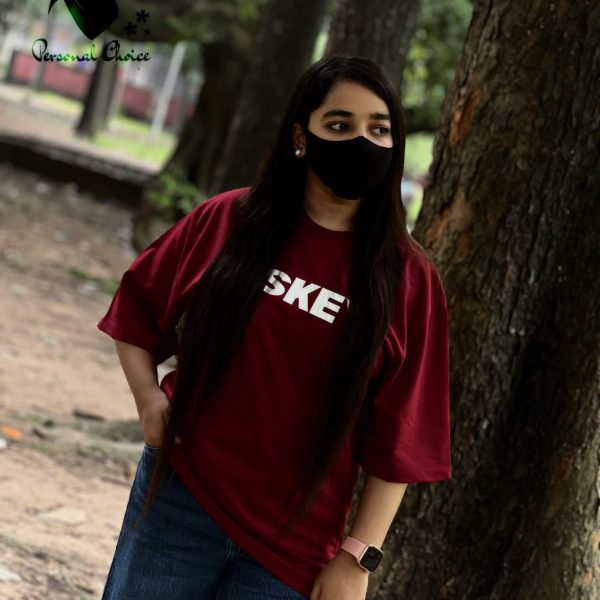 Premium Red Color Drop Shoulder t-shirt for Women