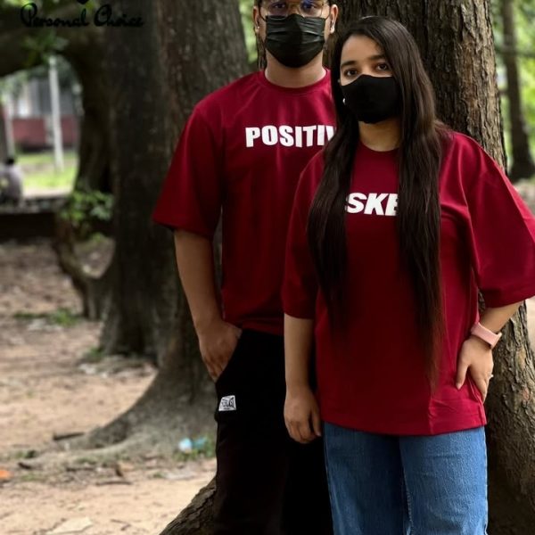 Premium Red Color Drop Shoulder t-shirt for Men and Women couple t-shirt