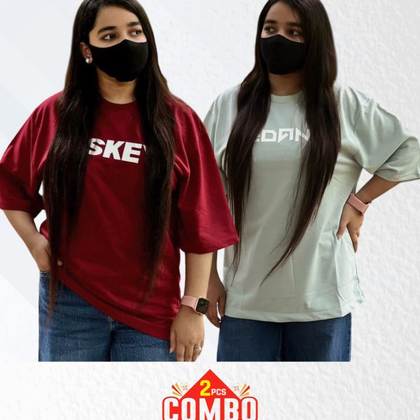 2 Pcs Premium Drop Shoulder t-shirt for Women